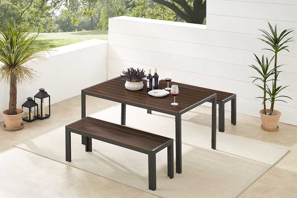 riess-ambiente Gartenbank DESIGNO 130cm dunkelbraun / schwarz · Outdoor-Sit günstig online kaufen