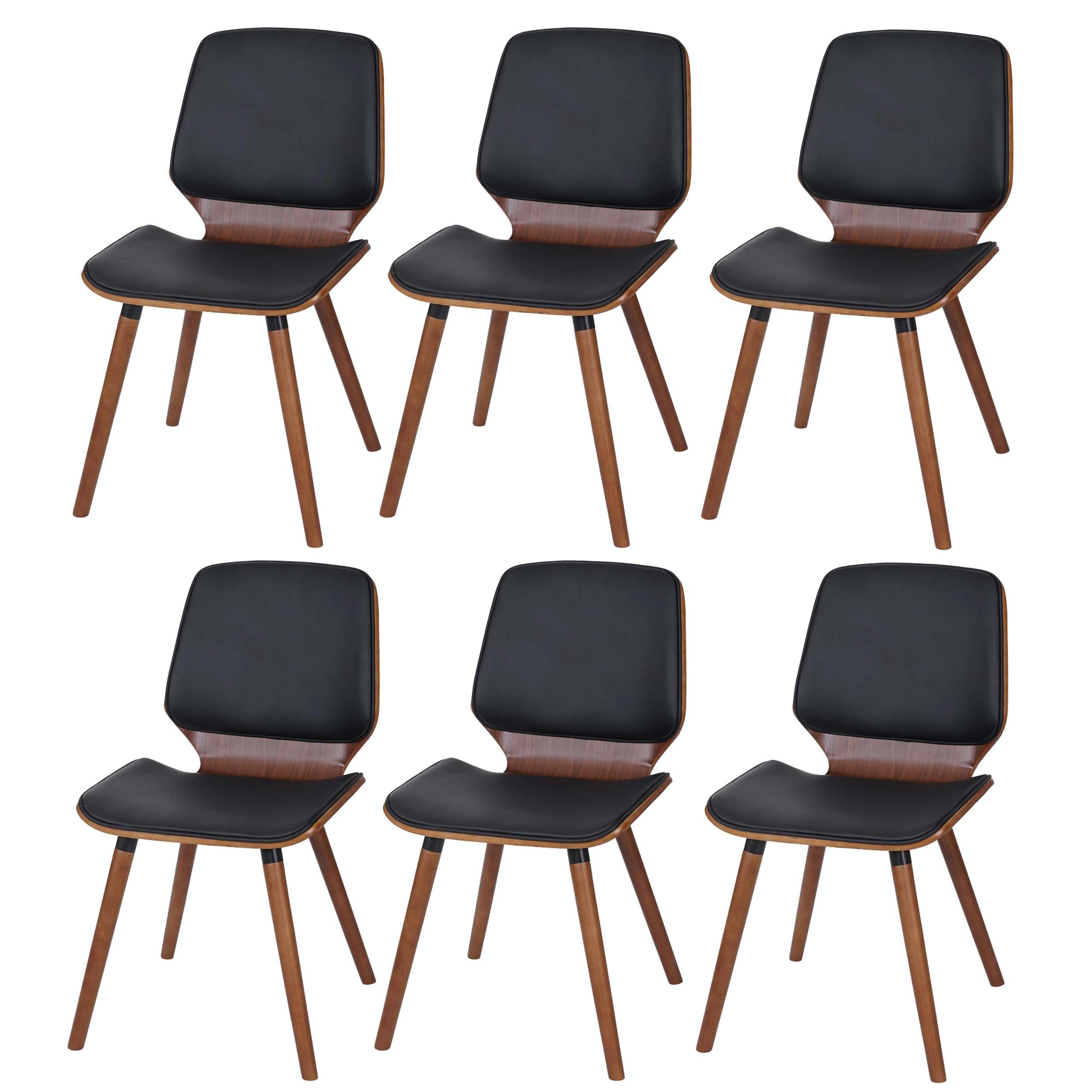 MCW Esszimmerstuhl MCW-B16-6 (Set, 6 St), 6er-Set, Breite Sitzfläche, Pflegeleicht schwarz