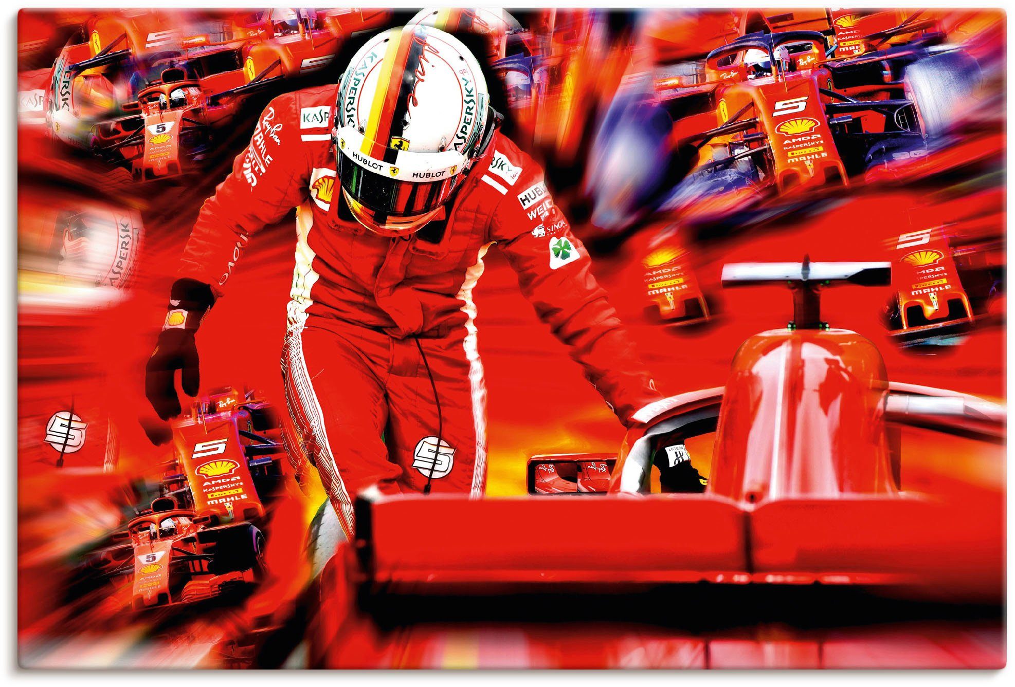 Artland Leinwandbild Sebastian Vettel die italienischen Jahre, Bilder von Berufen (1 St), auf Keilrahmen gespannt
