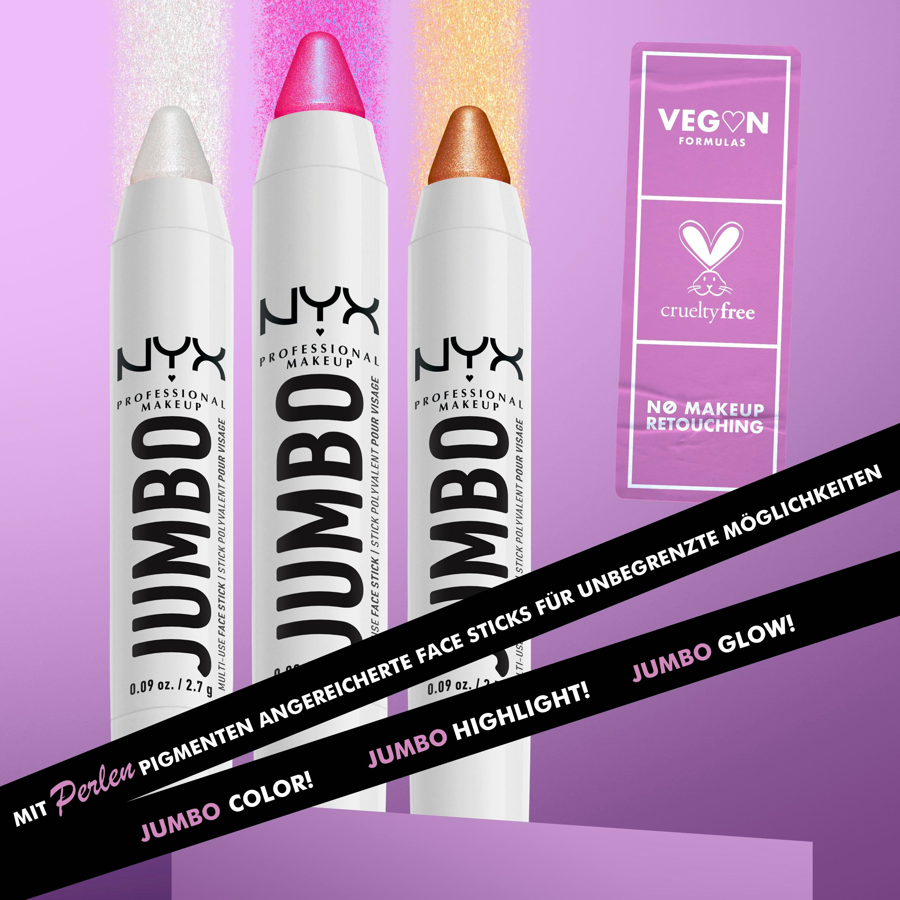 NYX Highlighter Jumbo Multi-Use Face Stick, Highlighter, Lidschatten, Blush oder Lippenstift