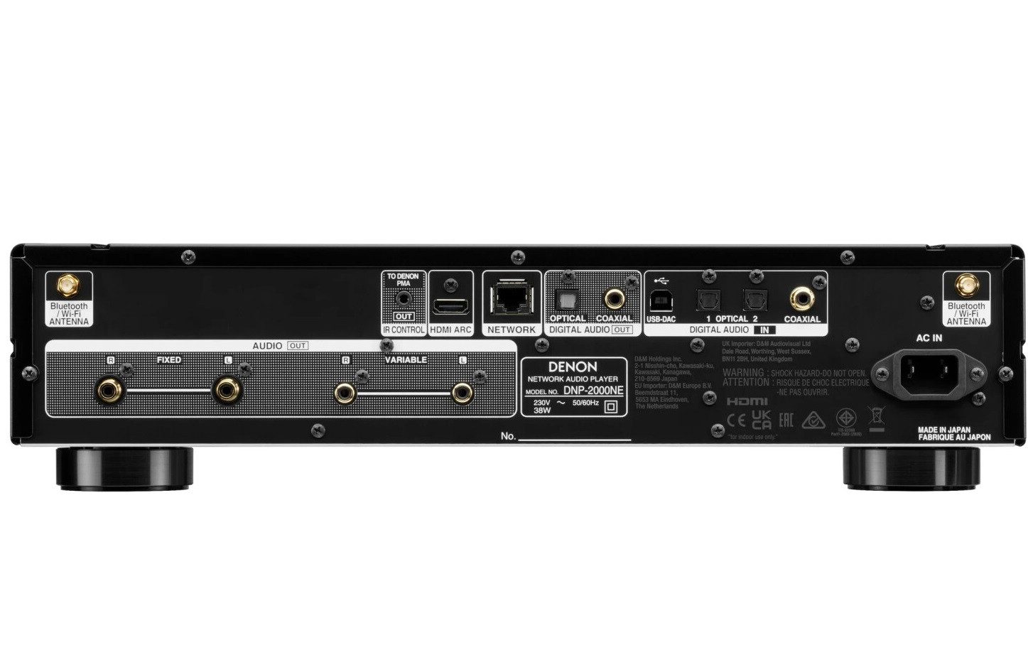 Denon DNP-2000NE Stereo-Receiver 2.0 (Stereo-Netzwerkplayer) (WLAN, Bluetooth, AirPlay 2, Ethernet, HEOS HDMI ARC Quad-DAC AL32 Alexa Google Siri integriert)