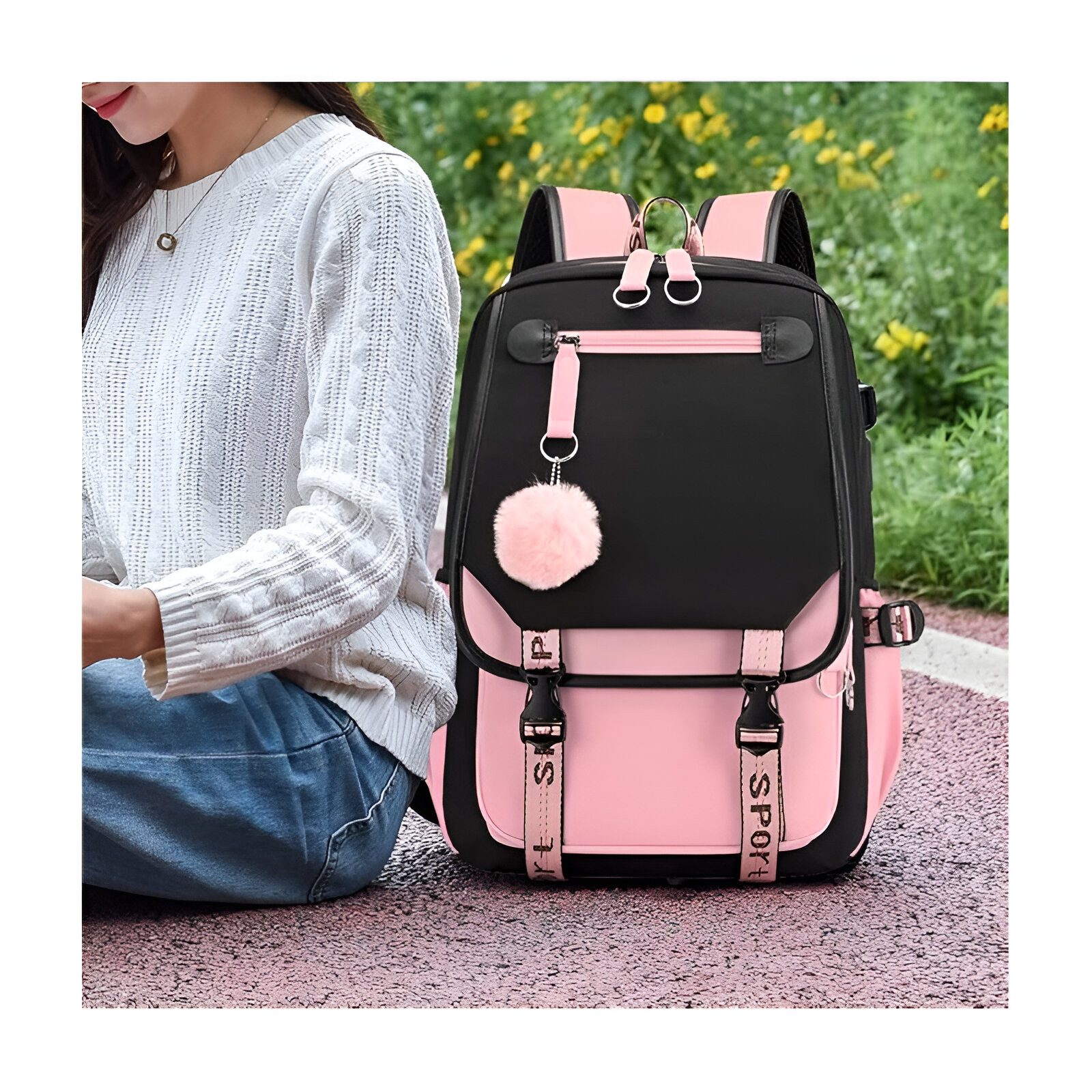 WS-Trend Rucksack Puschel Mädchen Rucksack Backpack Tasche 46 x 29 x 16 cm