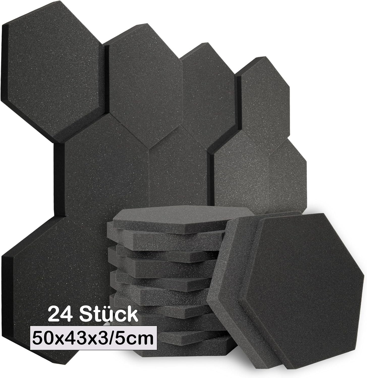Akustikplatte Hexagon Akustikschaumstoff 50 x 43 x 3/5cm