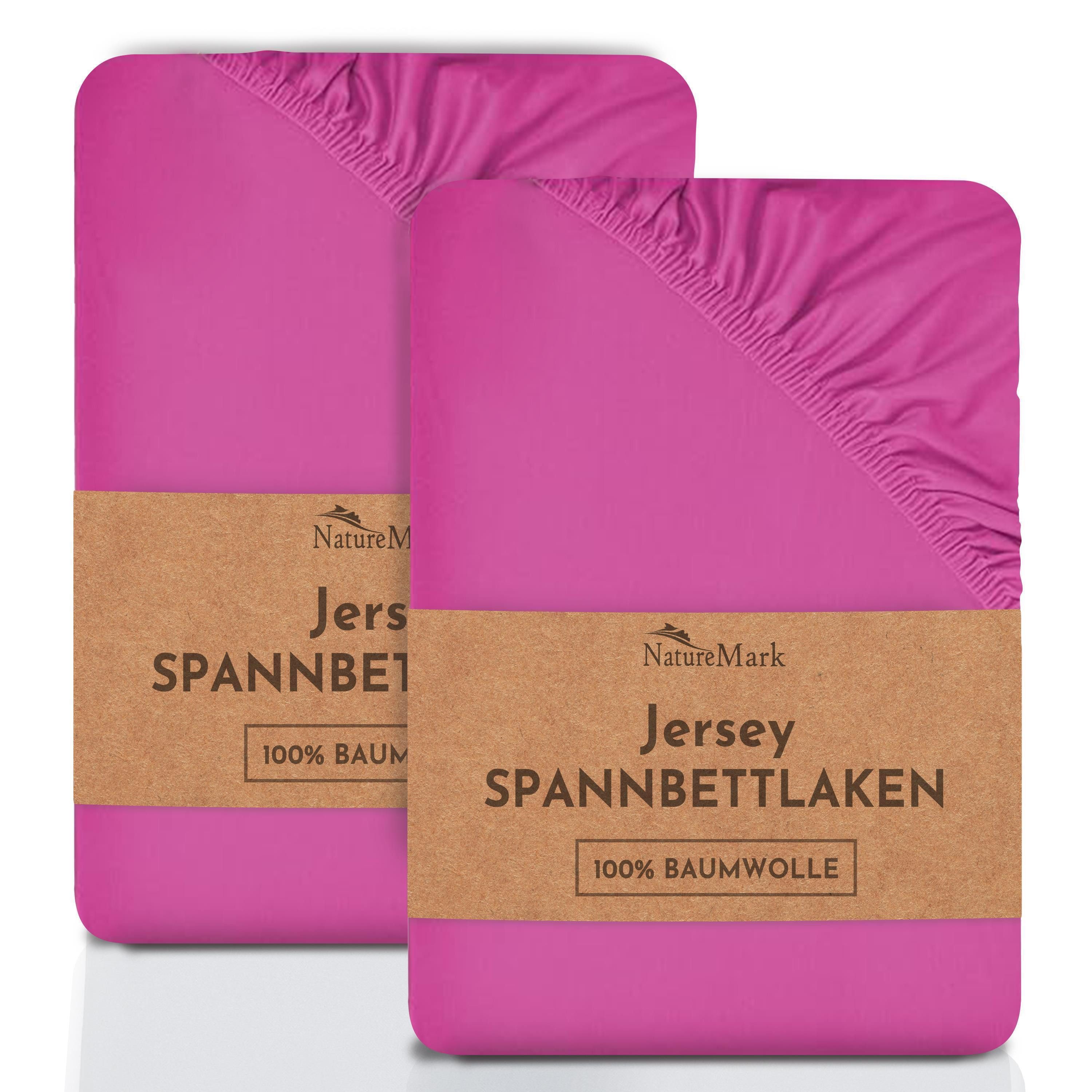 NatureMark Spannbettlaken 2er-Set Jersey Spannbetttuch 100% Baumwolle, 100% günstig online kaufen
