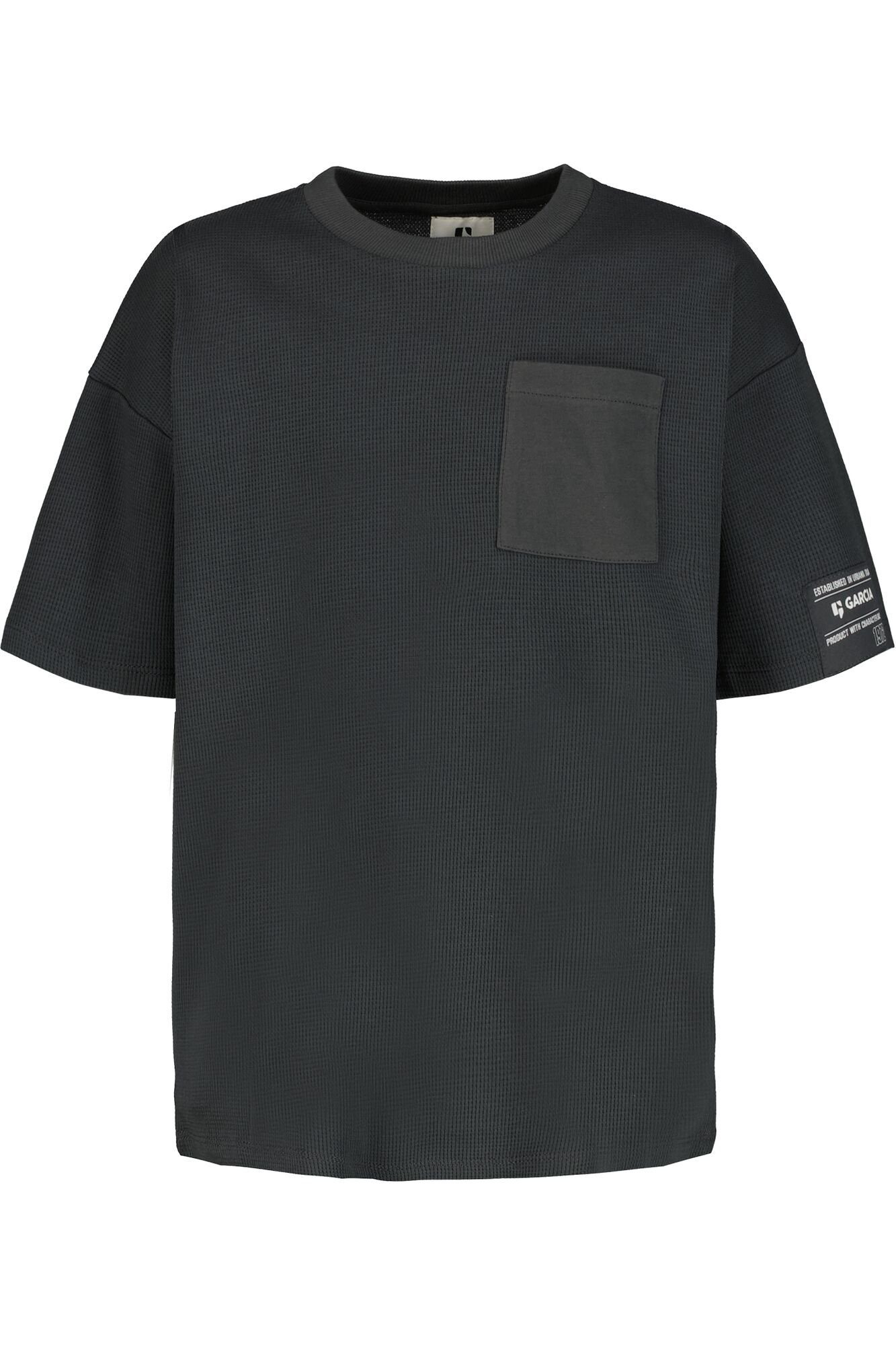 Garcia T-Shirt Waffelstruktur Brusttasche mit