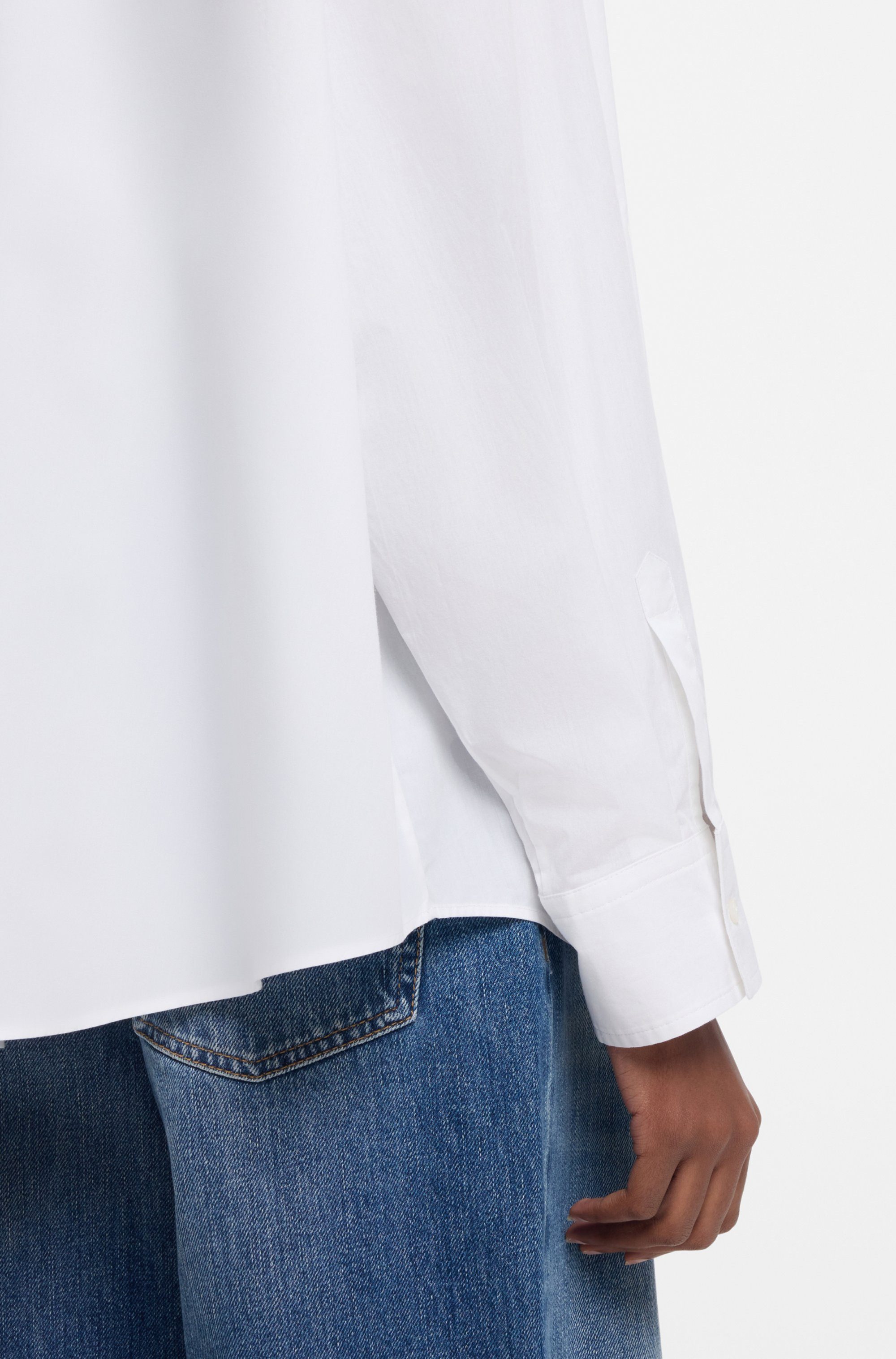 HUGO Hemdbluse Edafne im Oversized Fit, aus Baumwolle