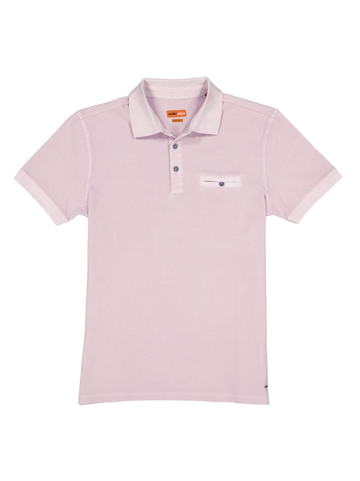 Poloshirt Herren Poloshirt mit versteckter Brusttasche, Rosa