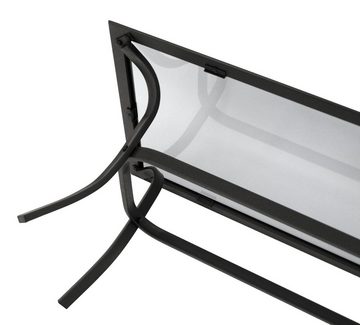 DEGAMO Beistelltisch ZAGREB gross, 102x61cm, Stahl schwarz + Glas, Indoor + Outdoor