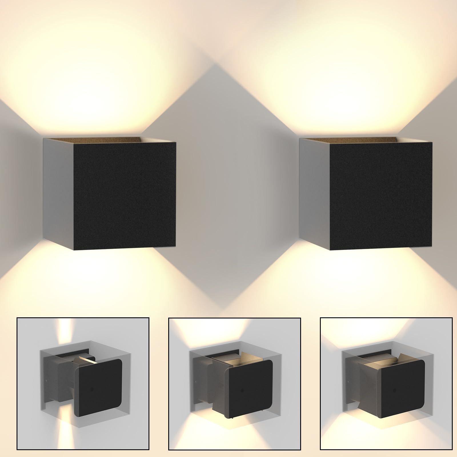 Nettlife LED Wandleuchte Innen Wandlampe Schwarz 5W 2ER, 65, LED fest integ günstig online kaufen