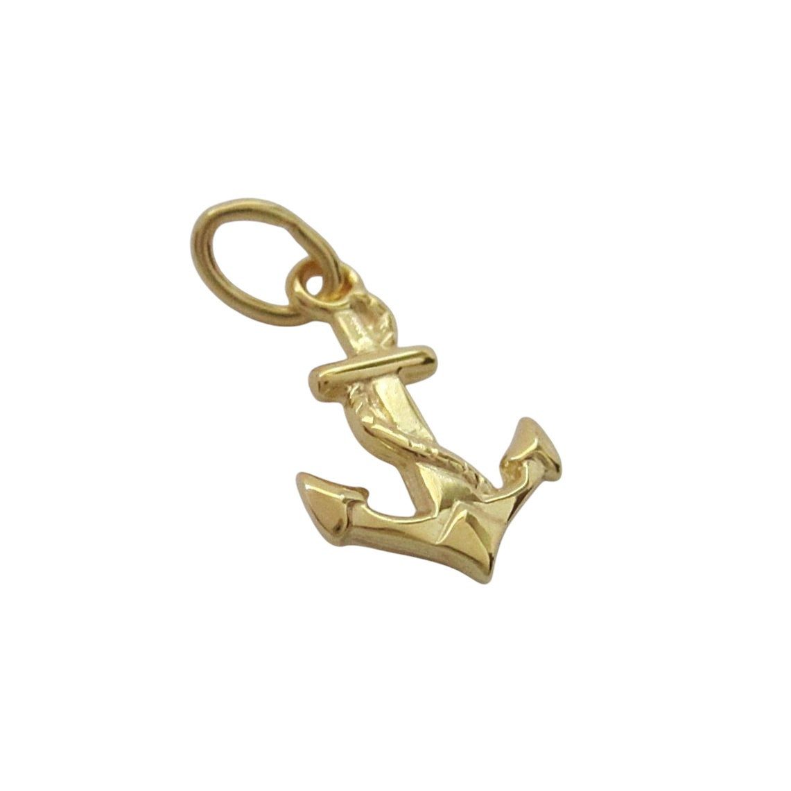 Kettenanhänger 375er Gelbgold Kettenanhänger kleiner Anker