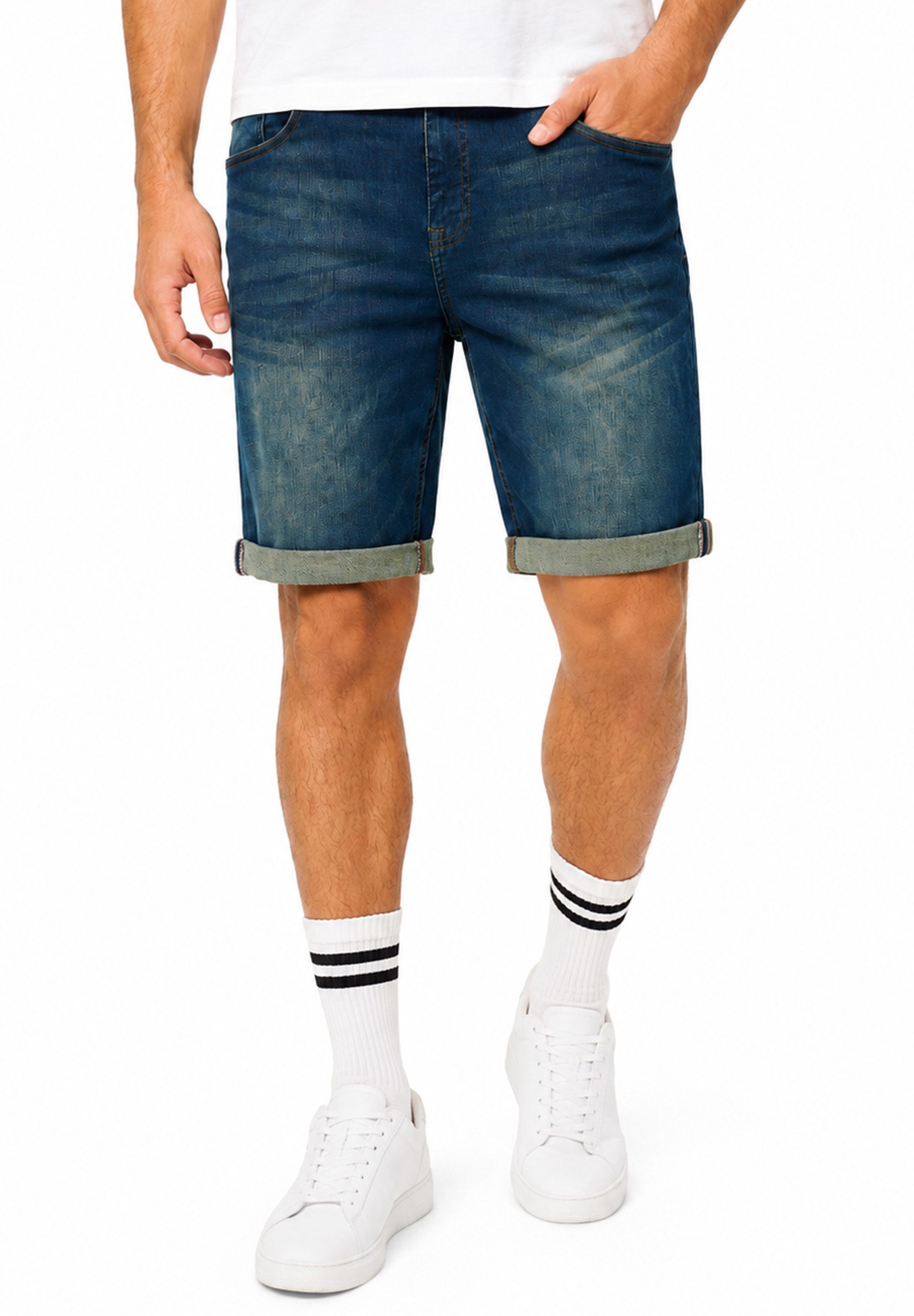 SOULSTAR Jeansshorts mit Stretch & Regular-Fit als Kurze Hose für Herren Sommer-Shorts Bermuda für Männer mit Elasthan
