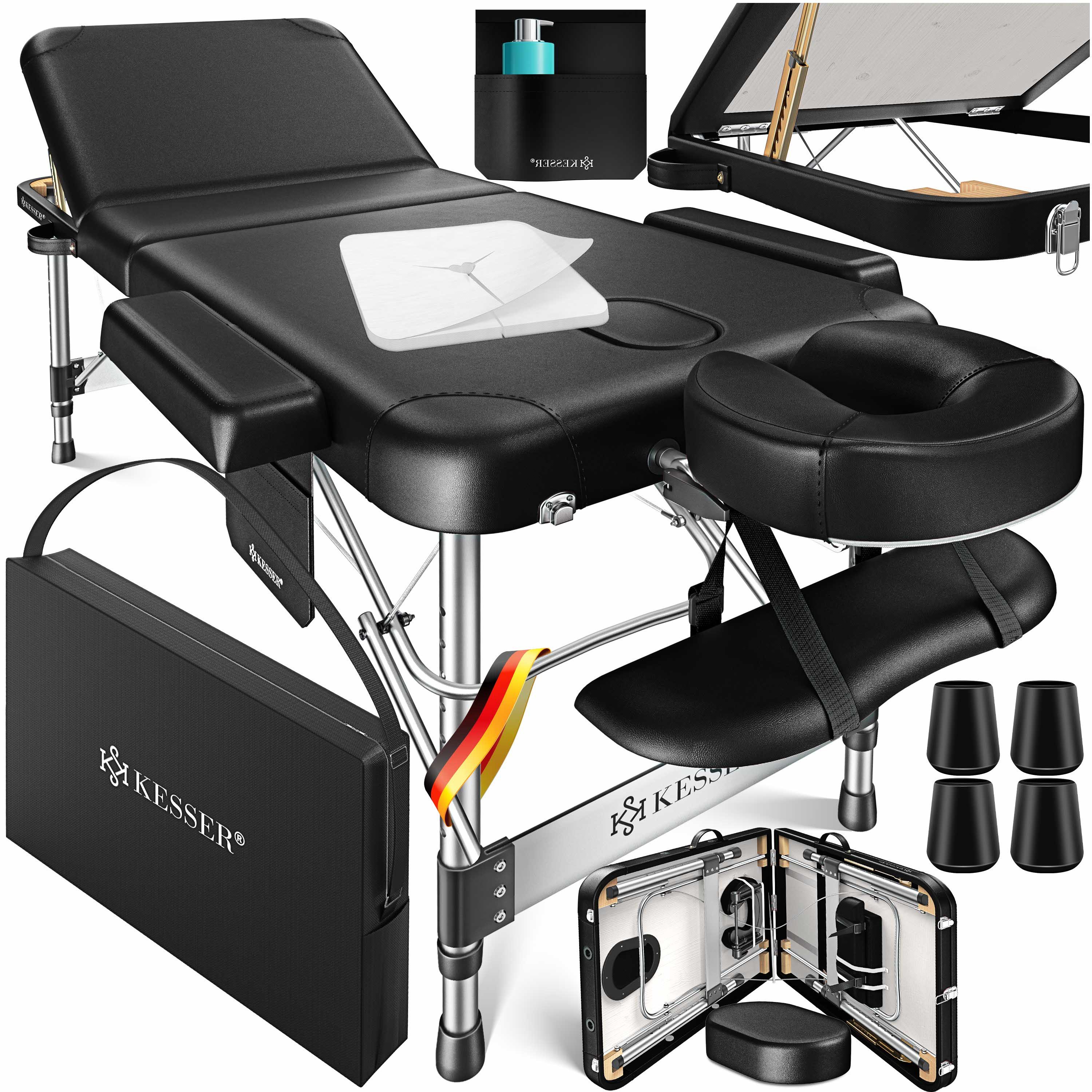 KESSER Massageliege, 3 Zonen Kosmetikliege klappbar & höhenverstellbar mobile Massagebett