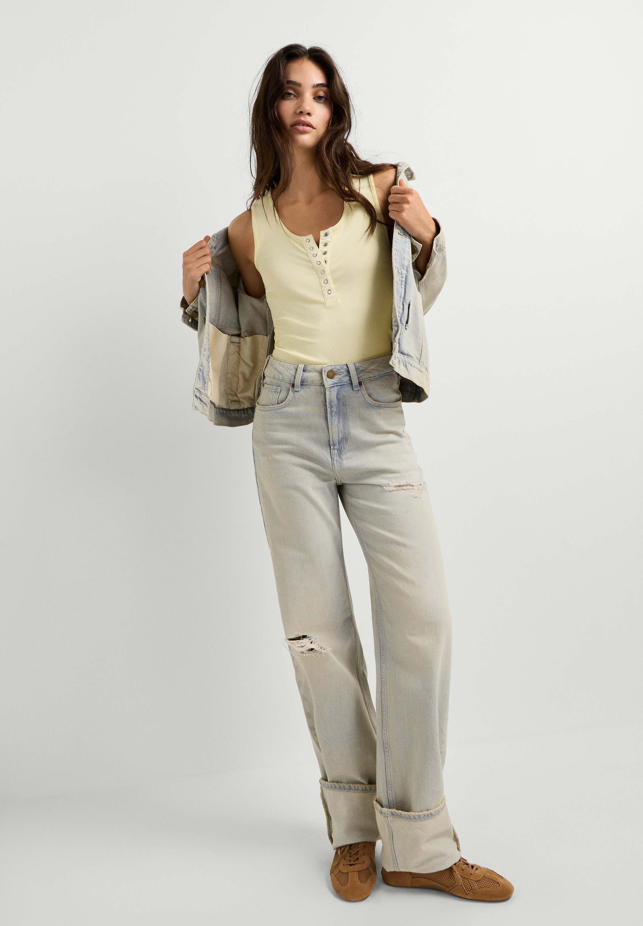 Pepe Jeans Straight-Jeans straight leg jeans EDEN HW STRAIGHT BEIGE TONE