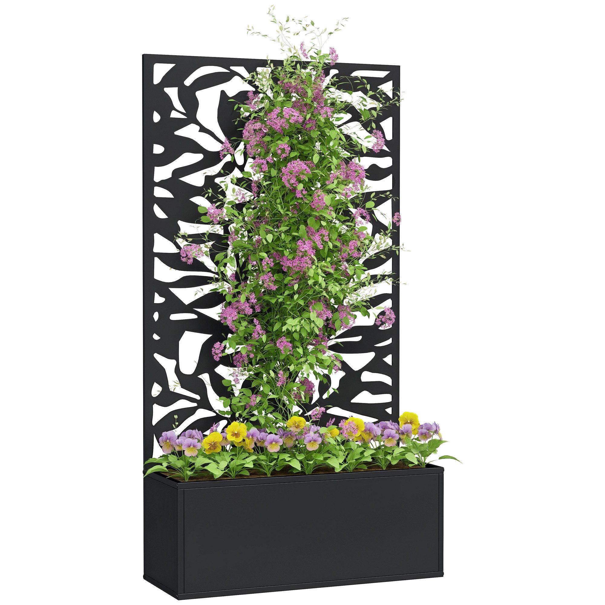 Nettlife Blumenkasten Sichtschutz Paravent als Rankgitter für Kletterpflanzen 61 x 23x 113cm, für den Anbau von Gemüse Kräutern Blumen eignet