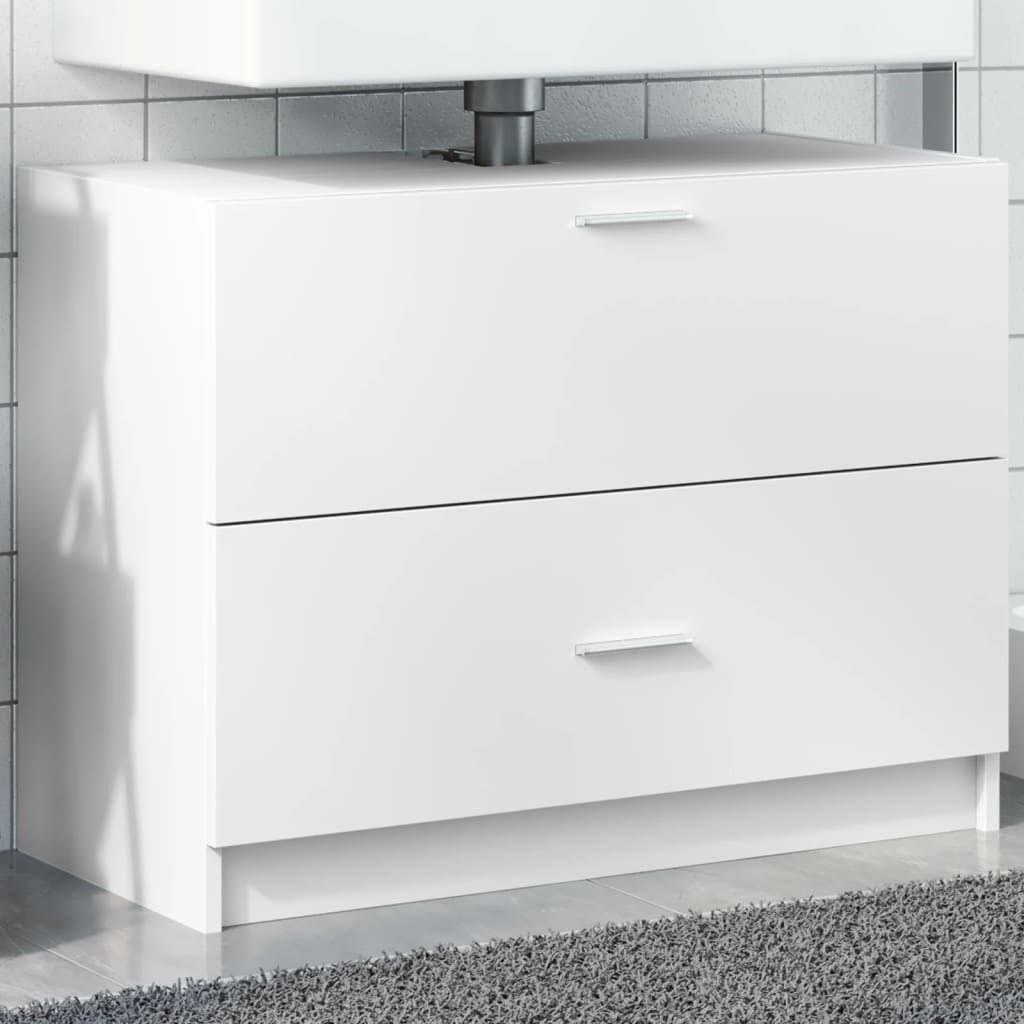 vidaXL Schrankmodule Waschbeckenunterschrank Weiß 78x37x59 cm Holzwerkstoff günstig online kaufen