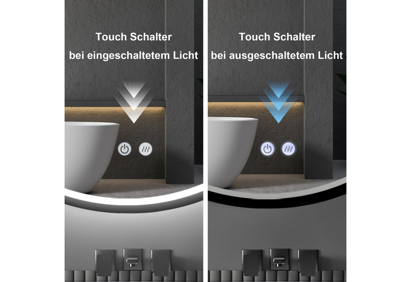 Thumbnail - Apejoy Badspiegel 80cm Runder LED Wandspiegel