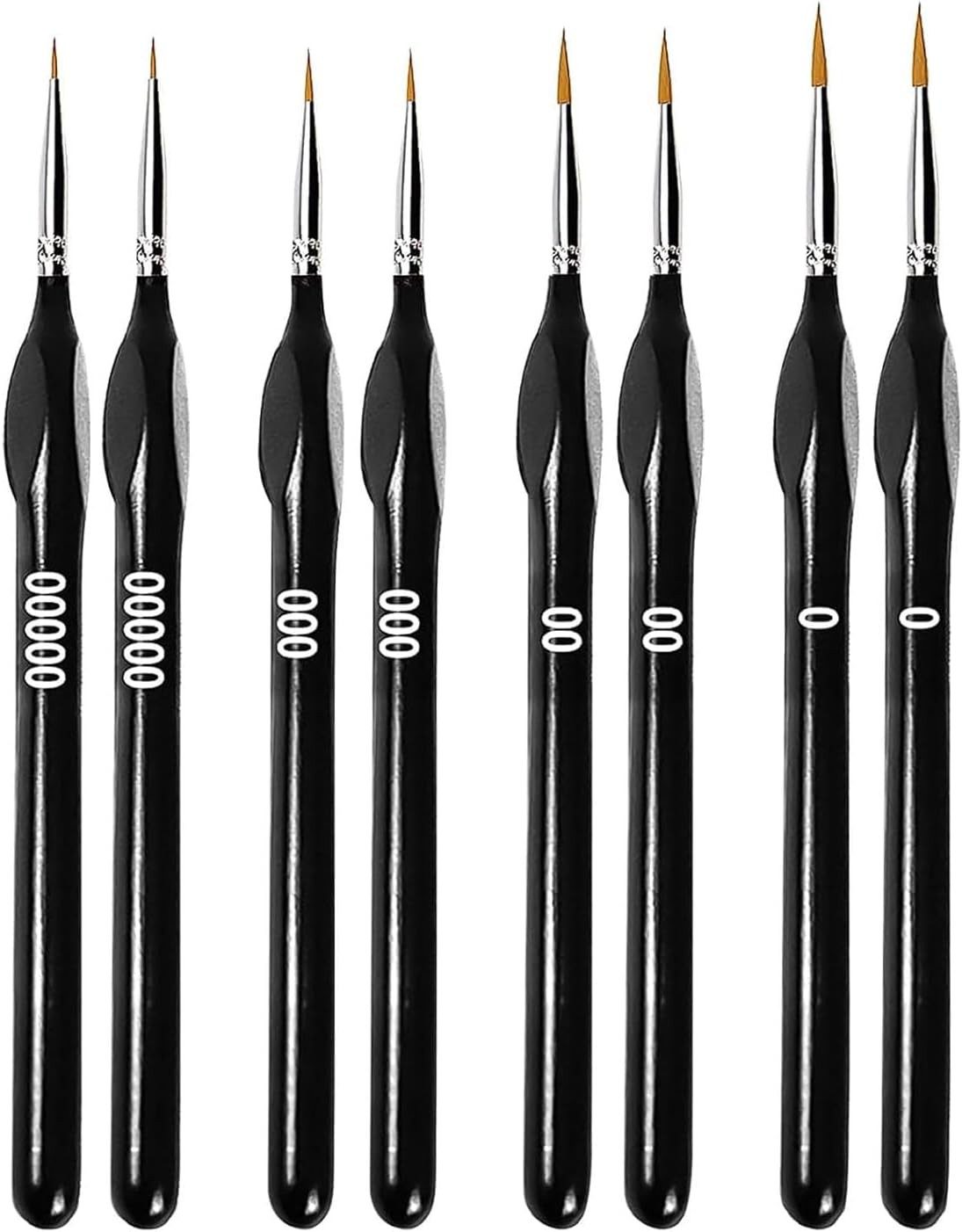 FELIXLEO Pinsel Detail Pinsel Set für Acrylfarben Künstler Modellbau, (8 St)