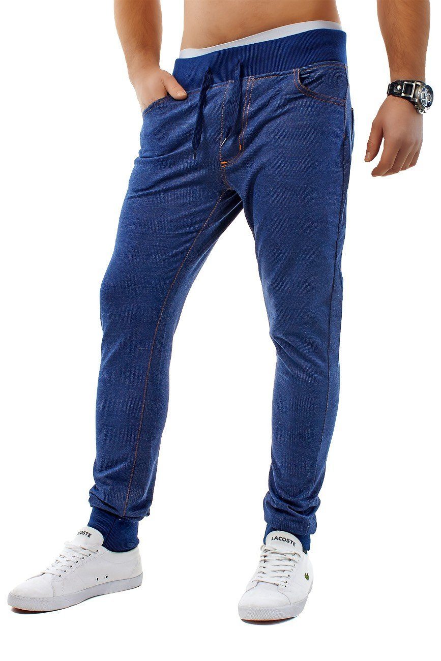 Egomaxx Jogginghose Jeans Optik Stretch Sporthose und (1-tlg)