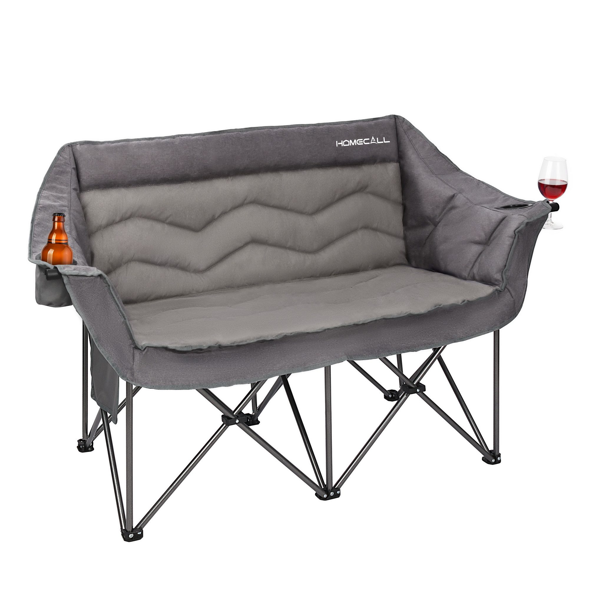 HOMECALL Campingstuhl Camping sofa Faltbar Karpfenstuhl Camping Couch Doppelter (1 St), Camping-Sitzbank Für 2 Personen, big 360 kg