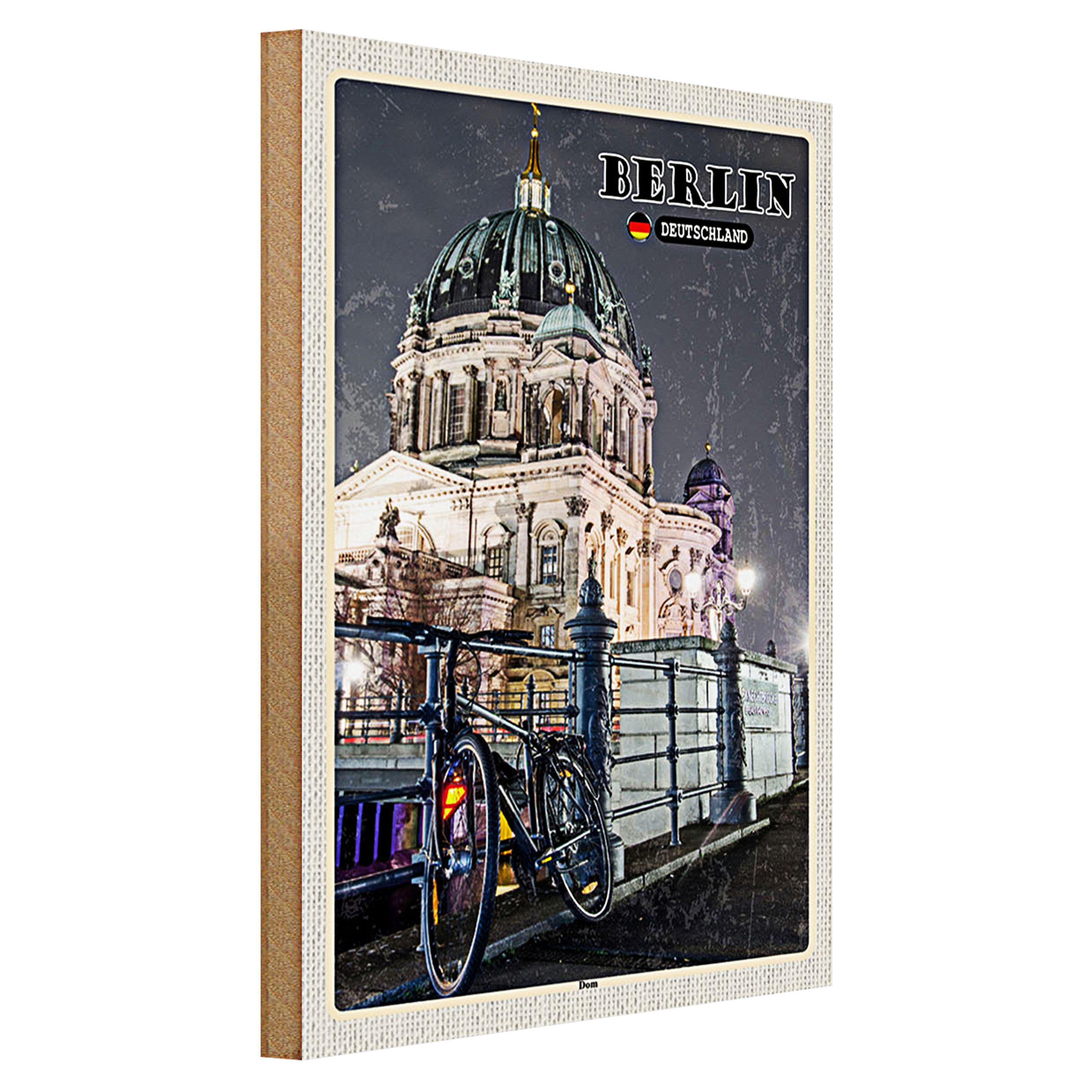 Roomando Holzbild Städte Berlin Deutschland Dom Architektur 30x40cm