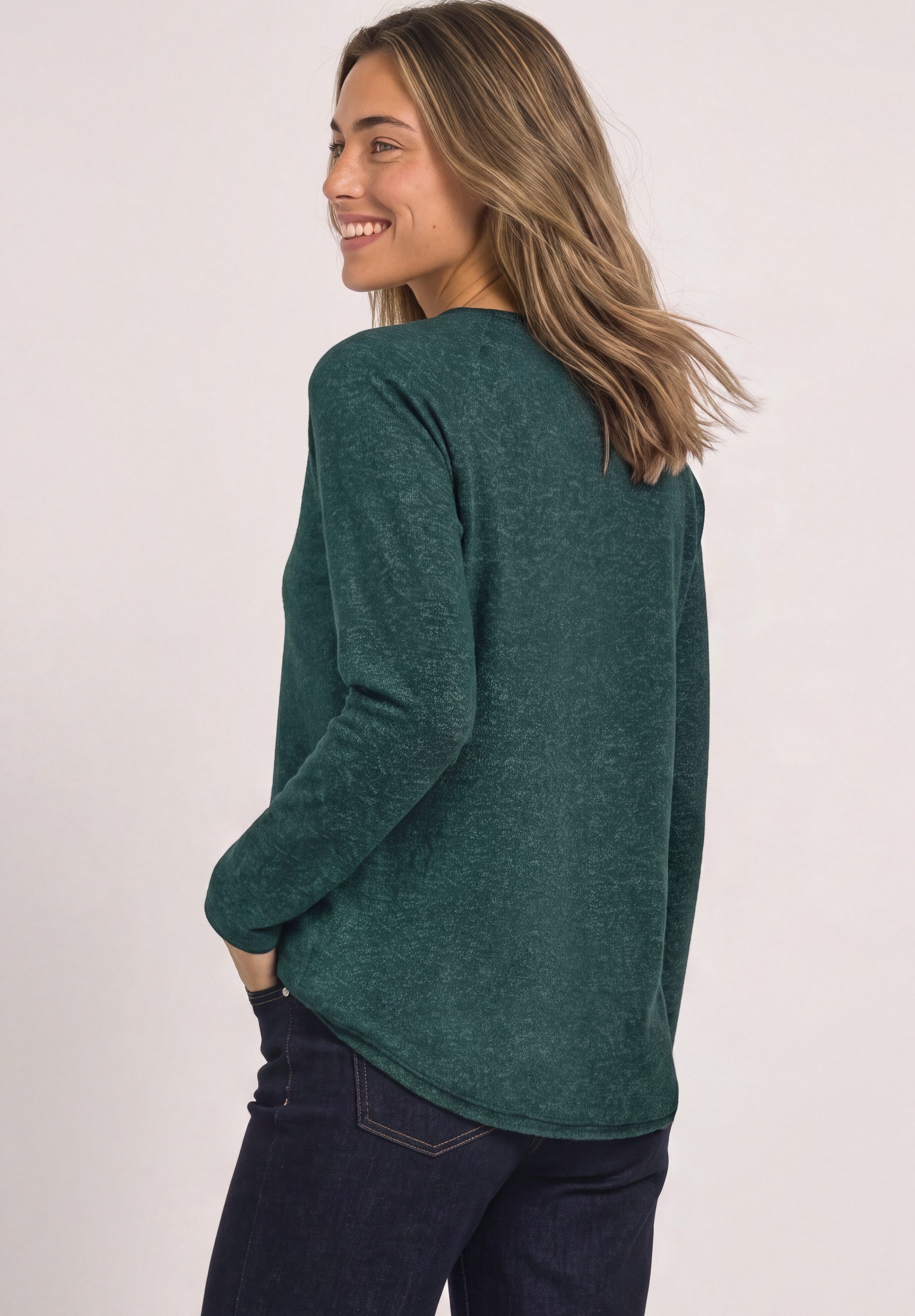 STREET ONE Langarmshirt aus softem Materialmix – Bild 2 von 5