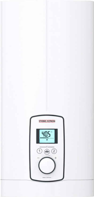 STIEBEL ELTRON Komfort-Durchlauferhitzer DEL 18/21/24 Plus, gradgenaue Temperaturwahl, elektronisch, min. 20 °C, max. 60 °C, 3i Technologie für konstante Warmwassertemperatur, LC-Display
