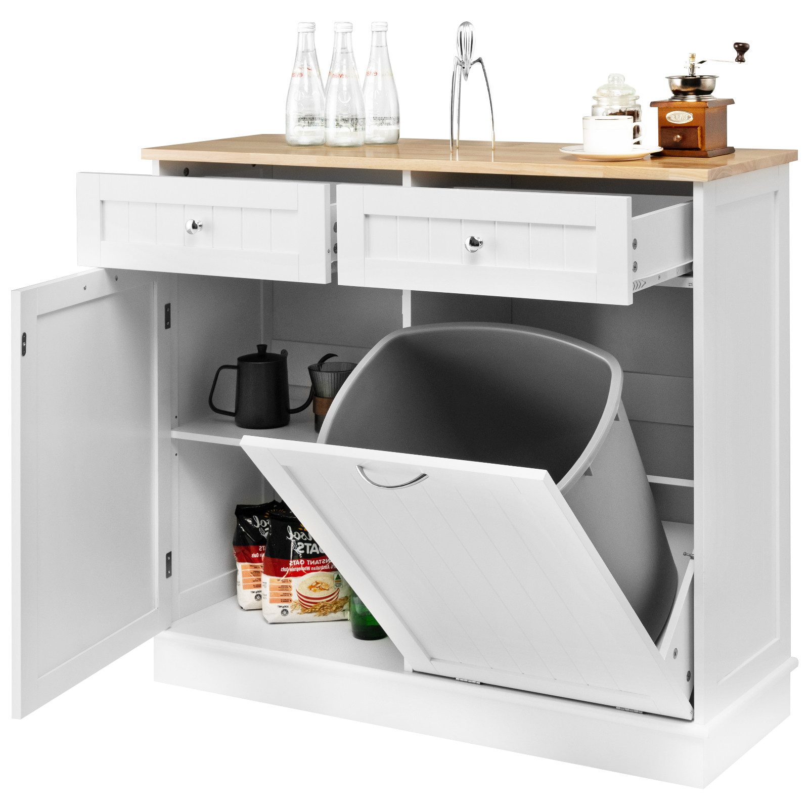 KOMFOTTEU Sideboard Küchenschrank, mit großer Arbeitsplatte günstig online kaufen