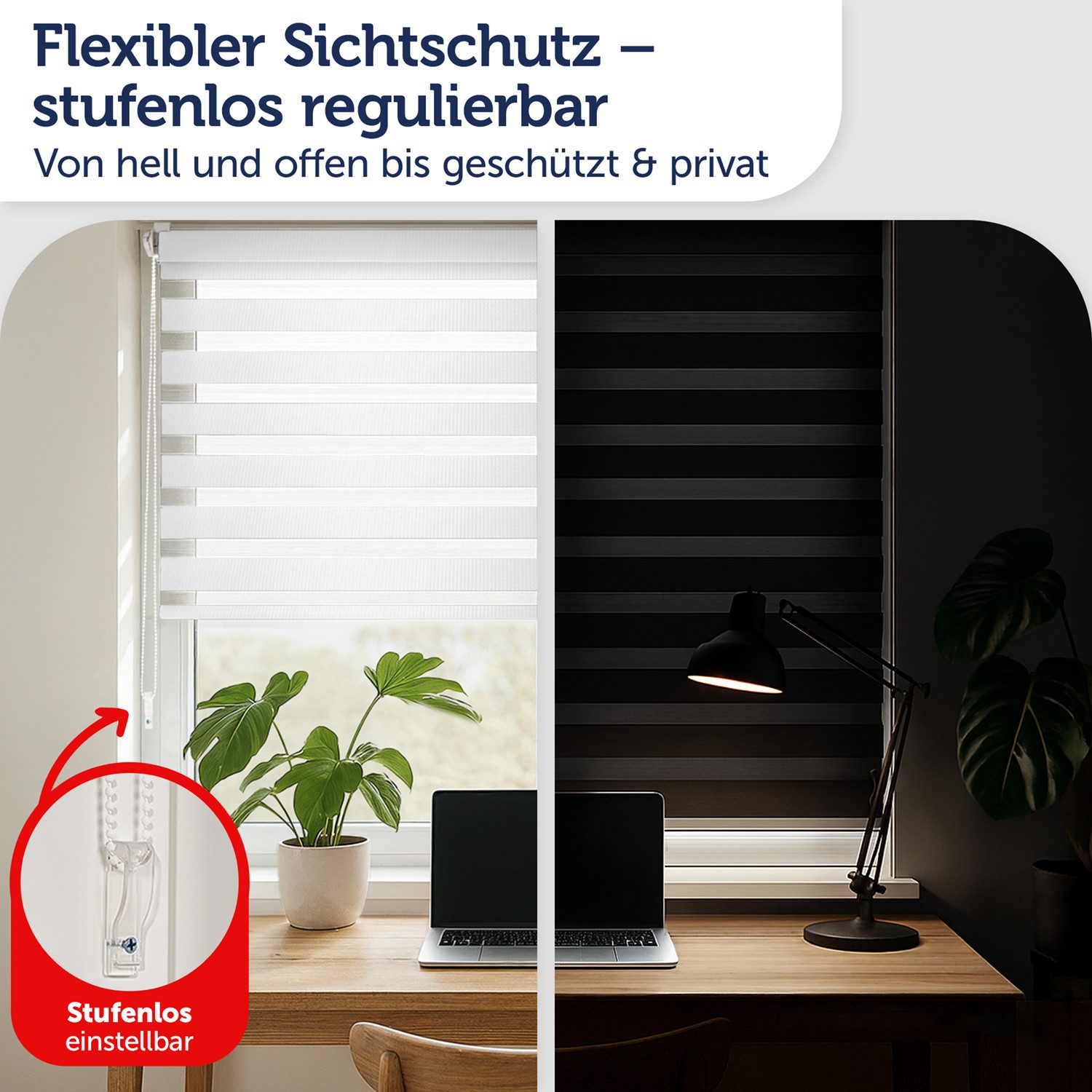Doppelrollo Doppelrollo Klemmfix ohne Bohren, Blumtal, Klemmfix, individuell einstellbare Rollos
