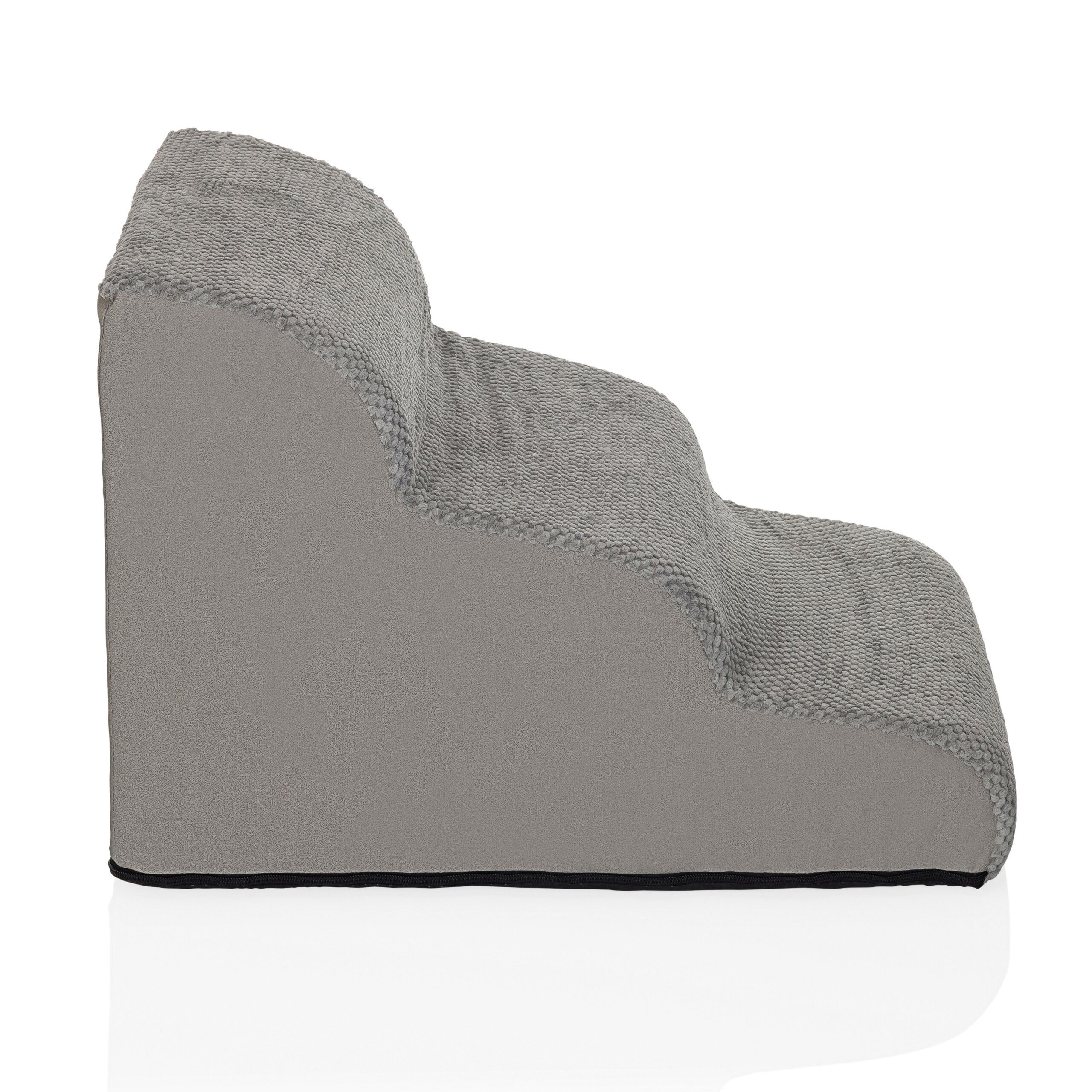 hjh LIVING Haustiertreppe Haustiertreppe Pawy Step 3 Stoff, Hundetreppe mit 3 Stufen, Hundestufen Treppe mit waschbarem Stoffbezug