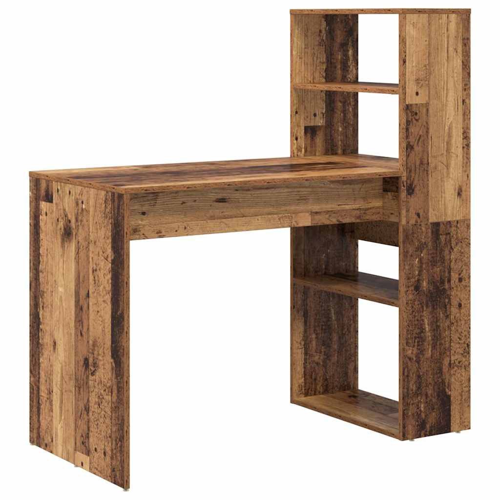vidaXL Schreibtisch Schreibtisch Altholz Holzwerkstoff 113 x 54 x 120 cm (1-St)