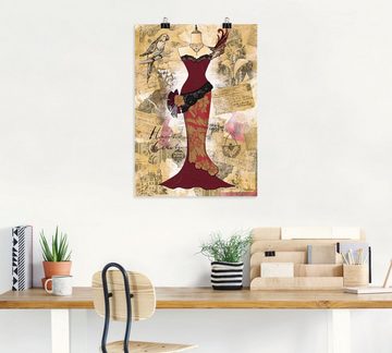 Artland Wandbild Antikes Kleid - Collage, Mode (1 St), als Alubild, Outdoorbild, Leinwandbild, Poster in verschied. Größen