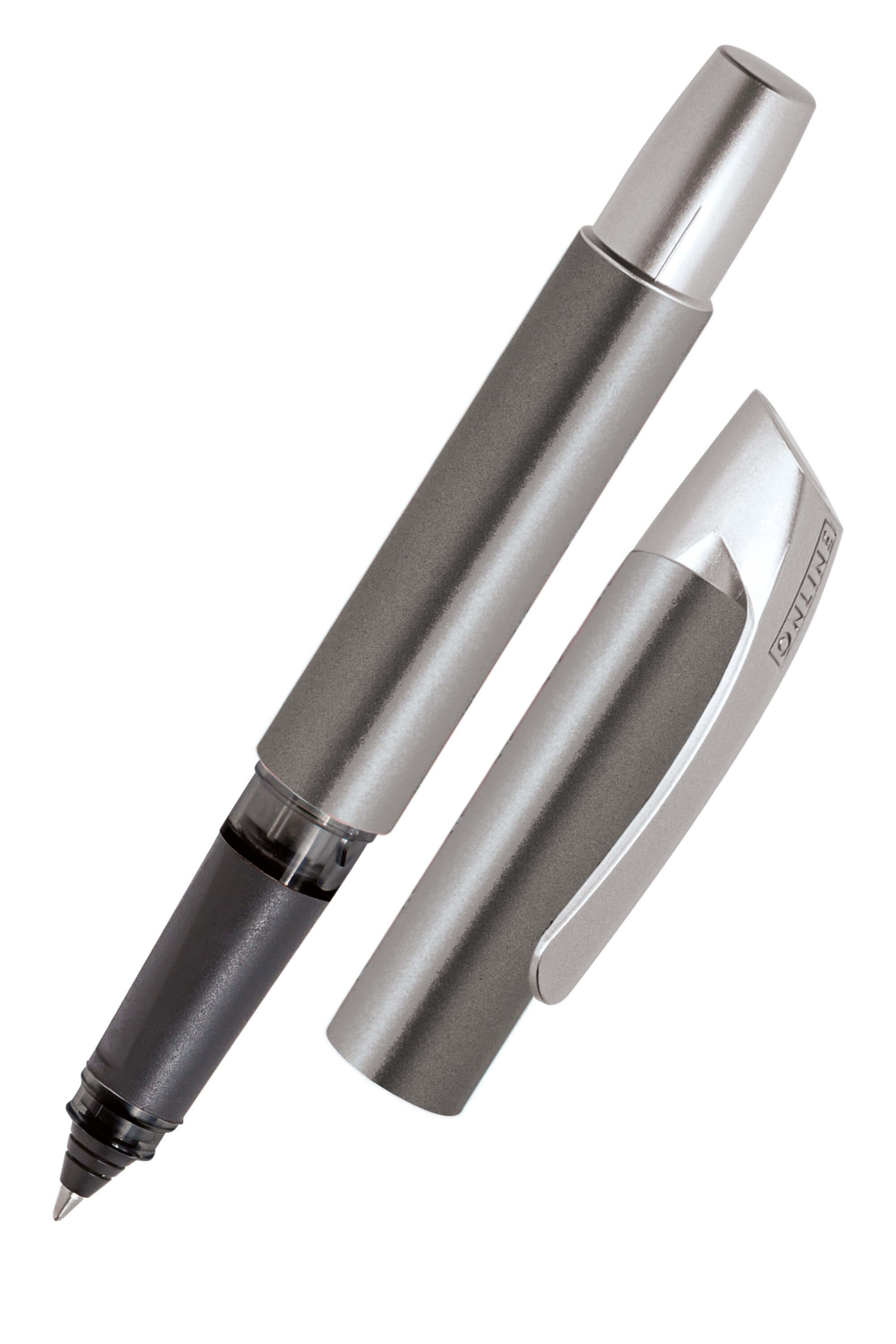 Online Pen Tintenroller Campus Rollerball, ergonomisch, ideal für die Schule, hergestellt in Deutschland Grau