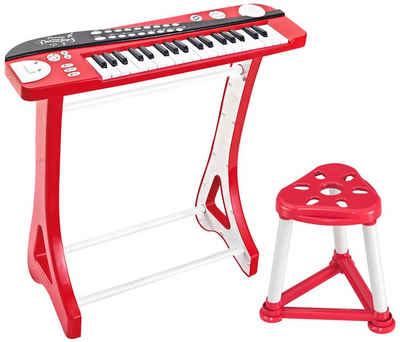 Diakakis Spielzeug-Musikinstrument Keyboard m. 37 Tasten inkl. Ständer Hocker