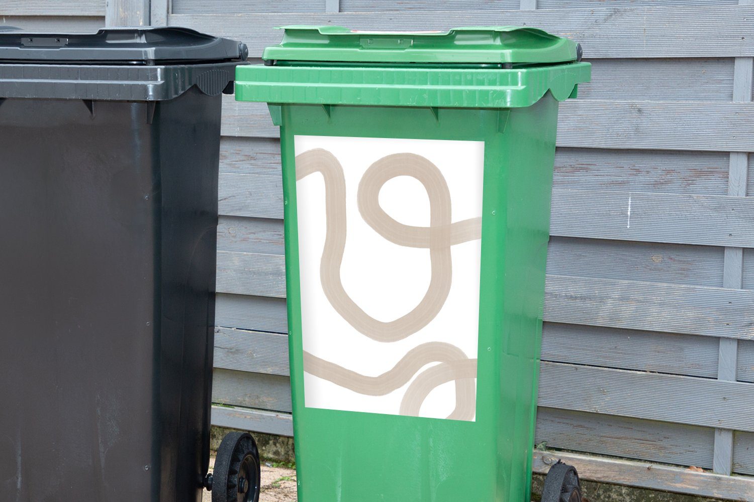 Container, - Sticker, St), Mülleimer-aufkleber, - Abfalbehälter Design Wandsticker (1 Abstrakt MuchoWow Mülltonne, Pastell