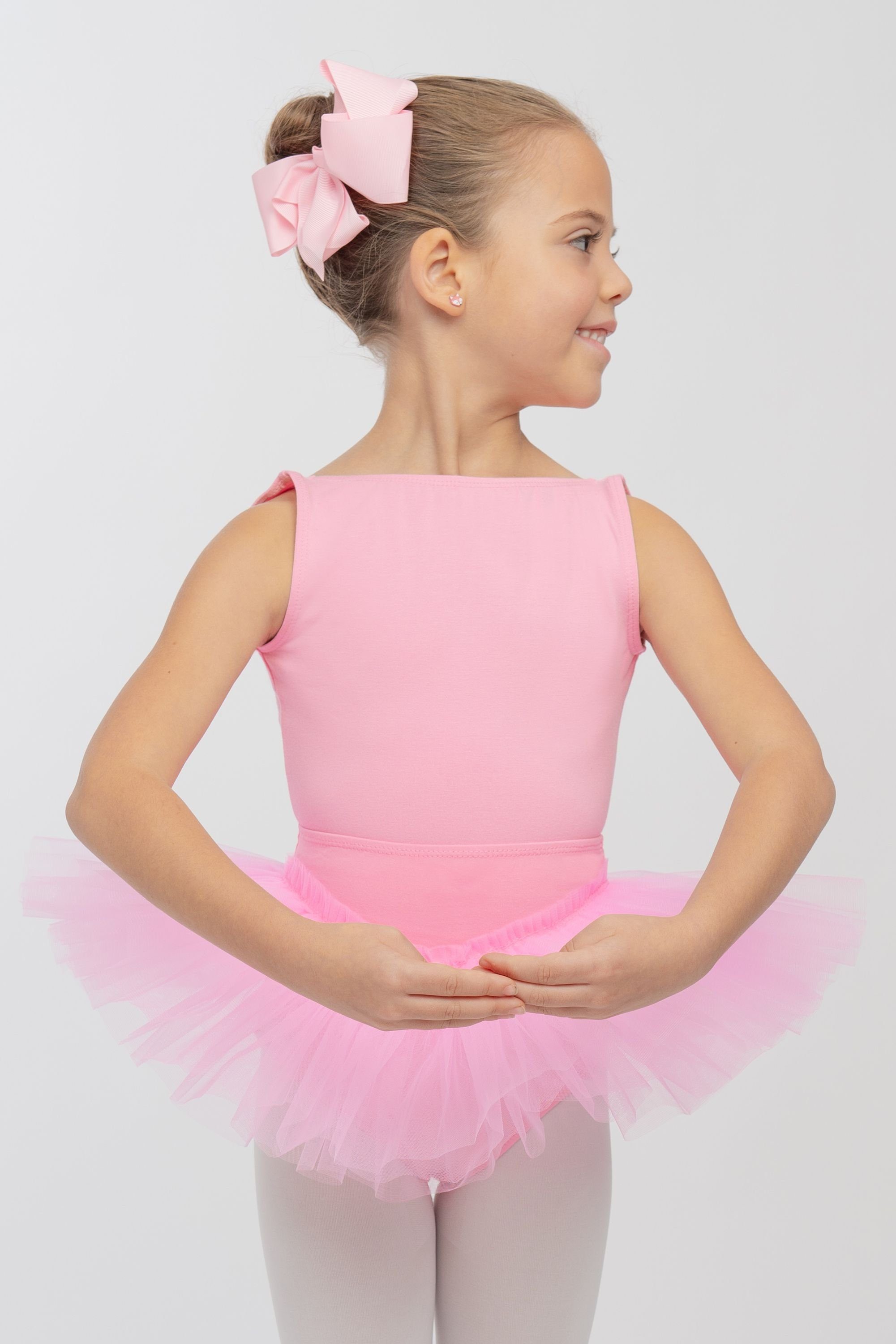 Tüllrock aus Bund tanzmuster Ballettrock Ballett Pia Tutu mit Tüll Tuturock Baumwolle aus rosa
