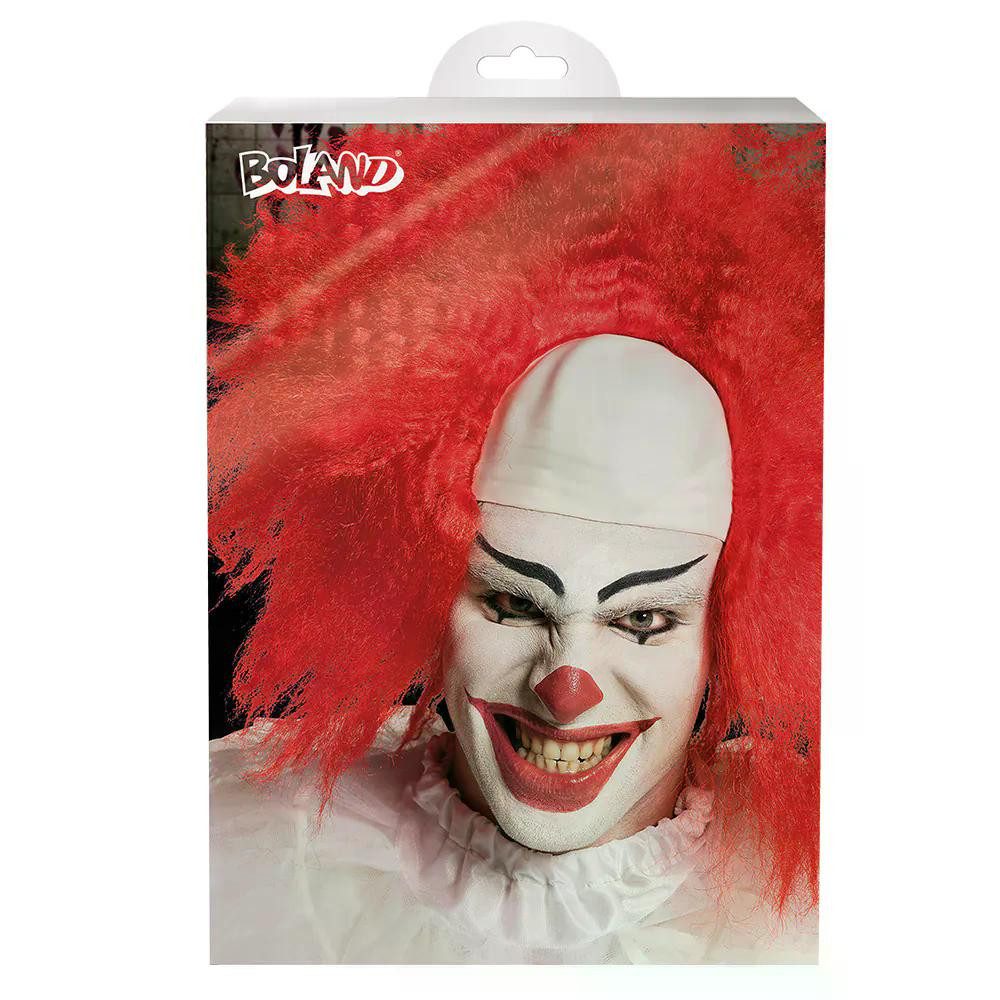 Boland Kostüm-Perücke Perücke Horror Clown rot Lockenperücke für Halloween gruselige Kostüme, Voluminöse Lockenstruktur für Horror-Look