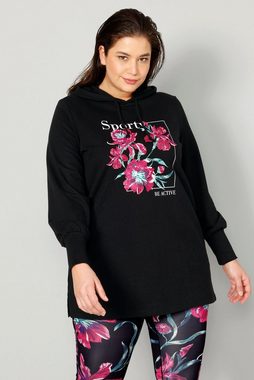 Angel of Style Sweatshirt Long-Hoodie Kapuzensweater Blumen-Motiv Langarm