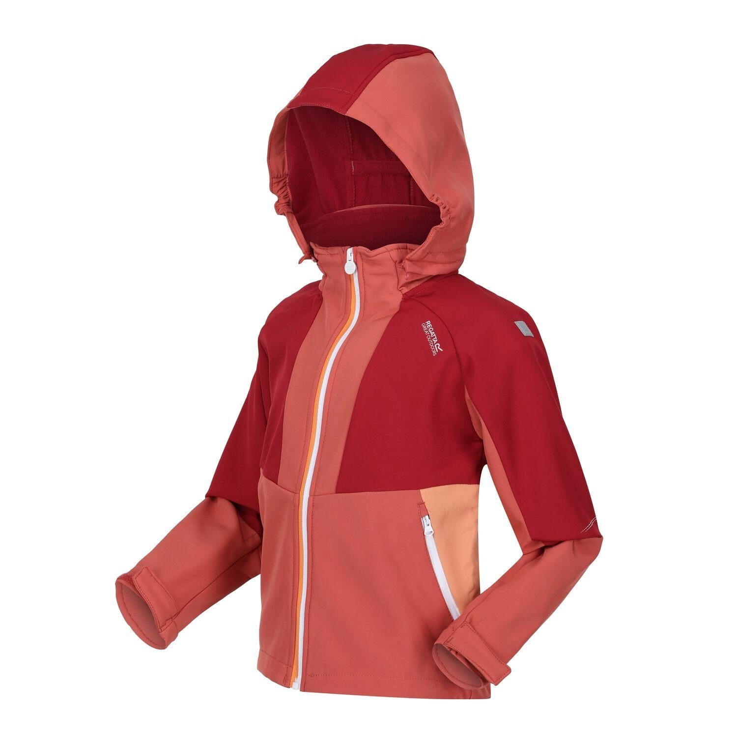 Regatta Softshelljacke Kinder mit Kapuze Haydenbury Dehnbar und wasserabweisend Rosa