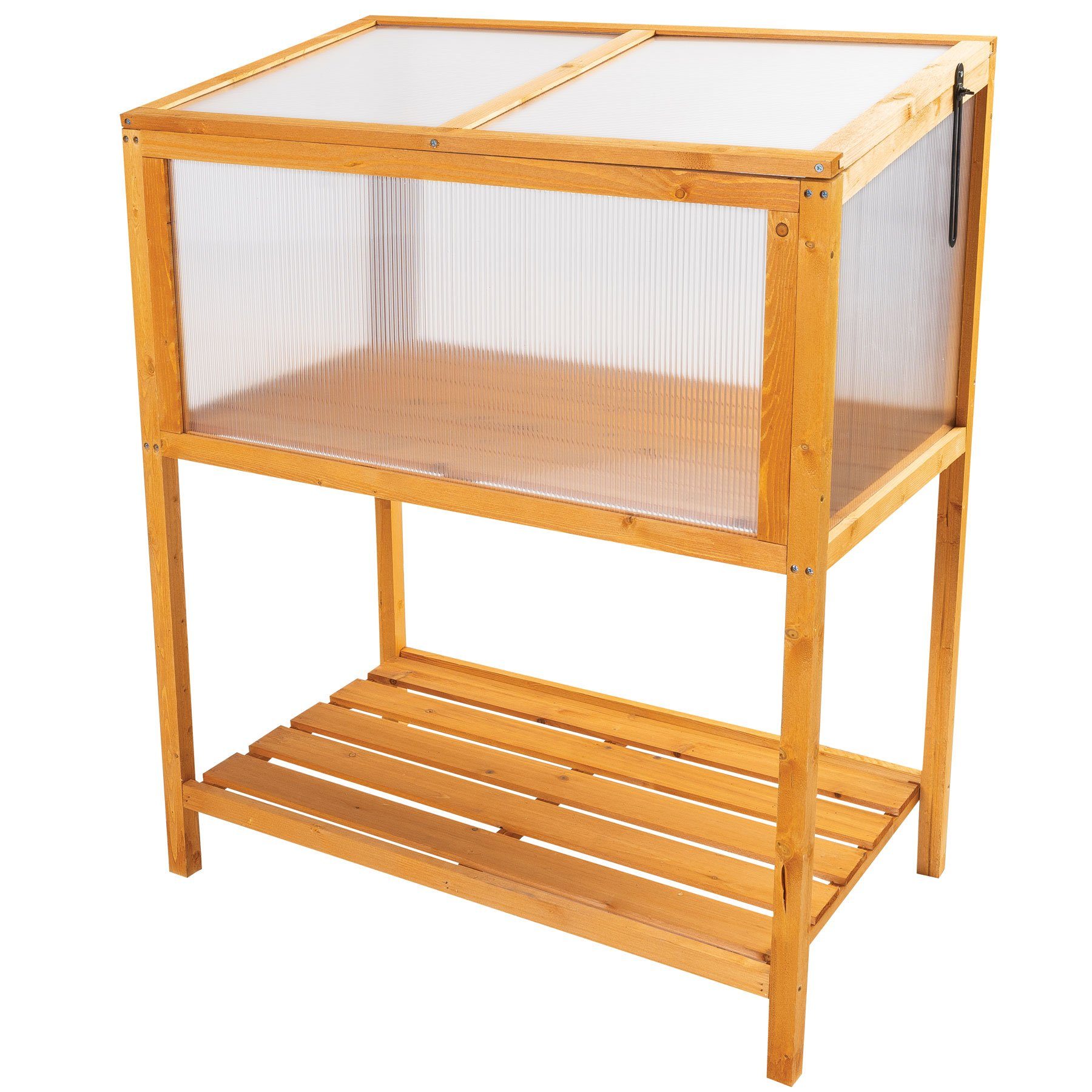 NYVI Frühbeetaufsatz Hochbeet mit Frühbeetaufsatz NYVIGreen - Frühbeet Pflanzkasten Holz, Gewächshaus für Jungpflanzen, perfekt für Garten, Balkon & Terrasse