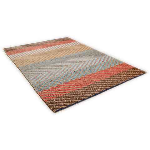 Teppich Pastel Stripe, TOM TAILOR HOME, rechteckig, Höhe: 7 mm, Flachgewebe, handgewebt, Material: 60% Baumwolle, 40% Jute