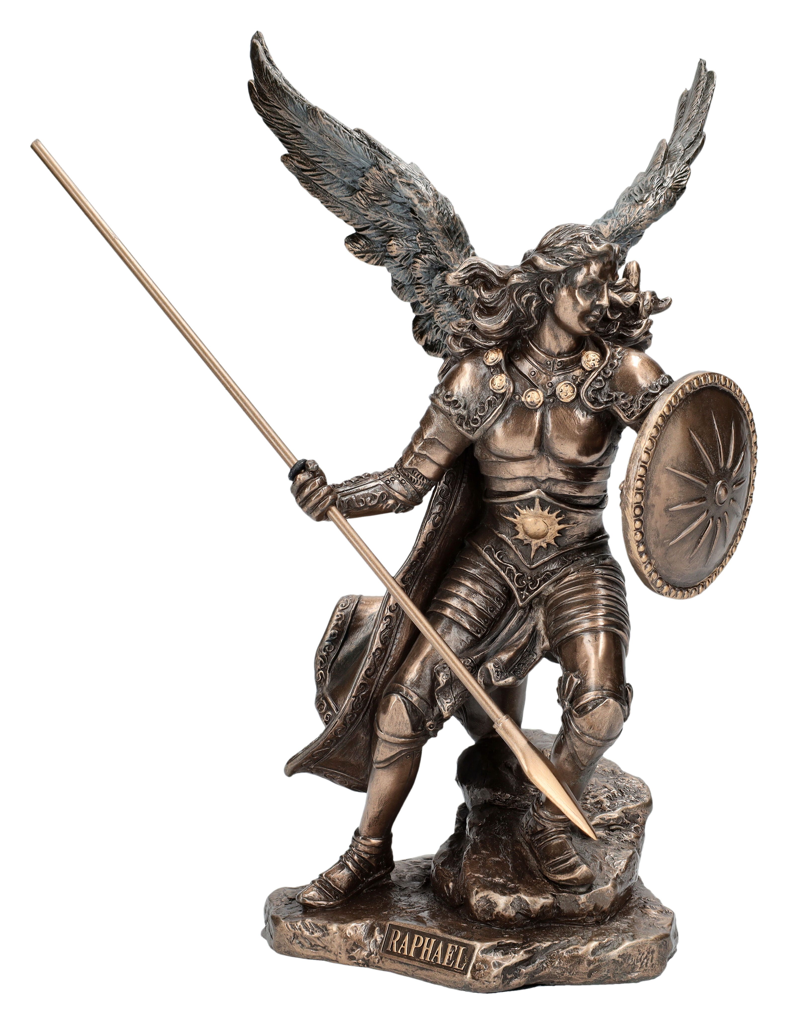 Figuren Shop GmbH Dekofigur Erzengel Raphael Figur mit Speer - Veronese - Engel Dekofigur Deko