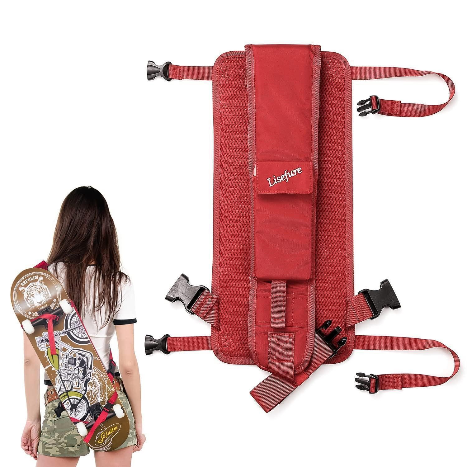 LuxusKollektion Skateboard Skateboard Tasche rot verstellbar