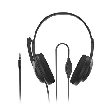 Hama PC-Office-Headset "HS-P100 V2", Stereo, Schwarz, Headset PC-Headset (Empfindlichkeit Kopfhörer&Mikrofon: 95 dB +/- 3 dB & -42 dB +/- 3 dB)