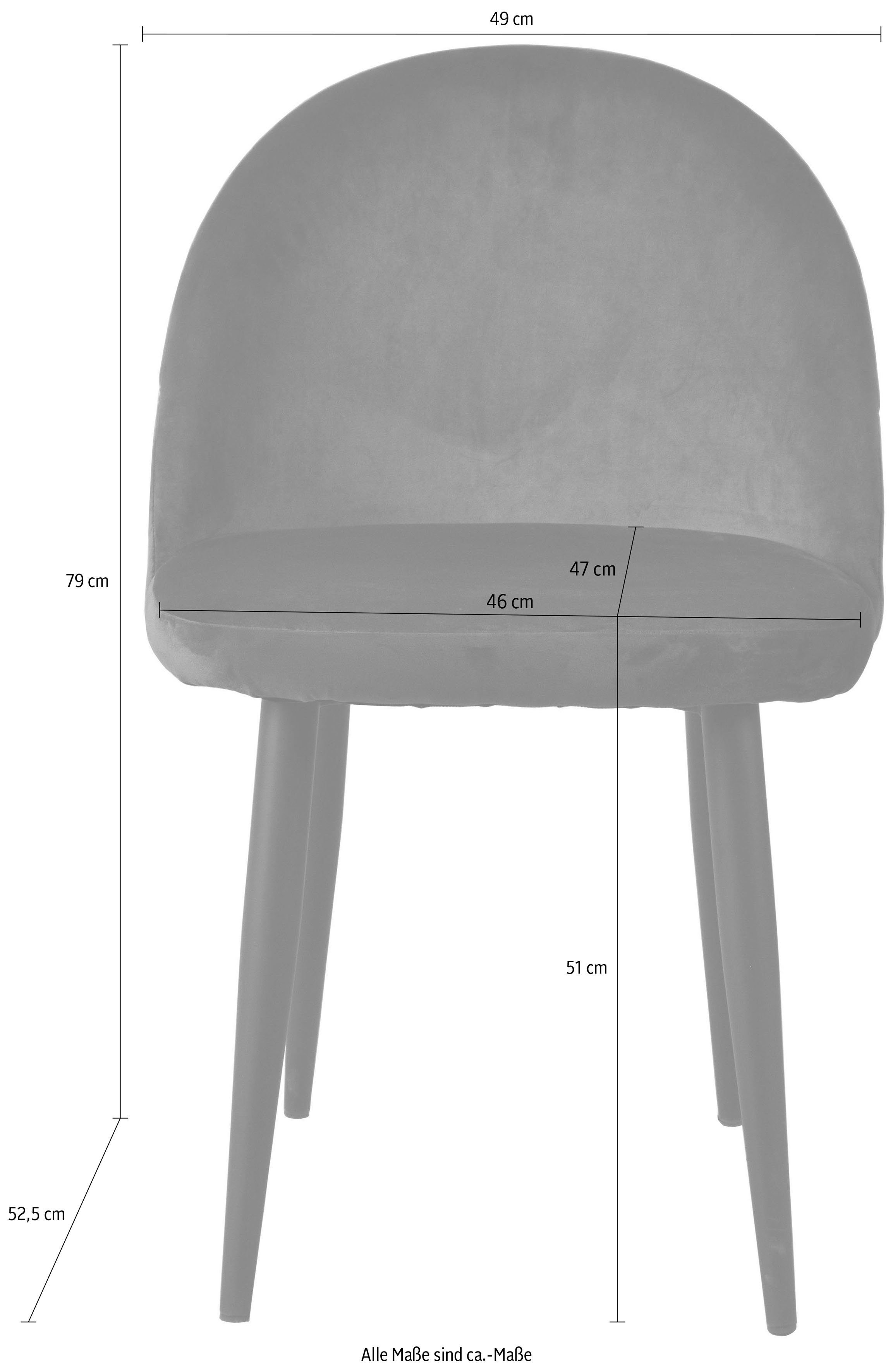 2 blau weichem St), mit (Set, Samtvelours Polsterstuhl Sit&Chairs SIT