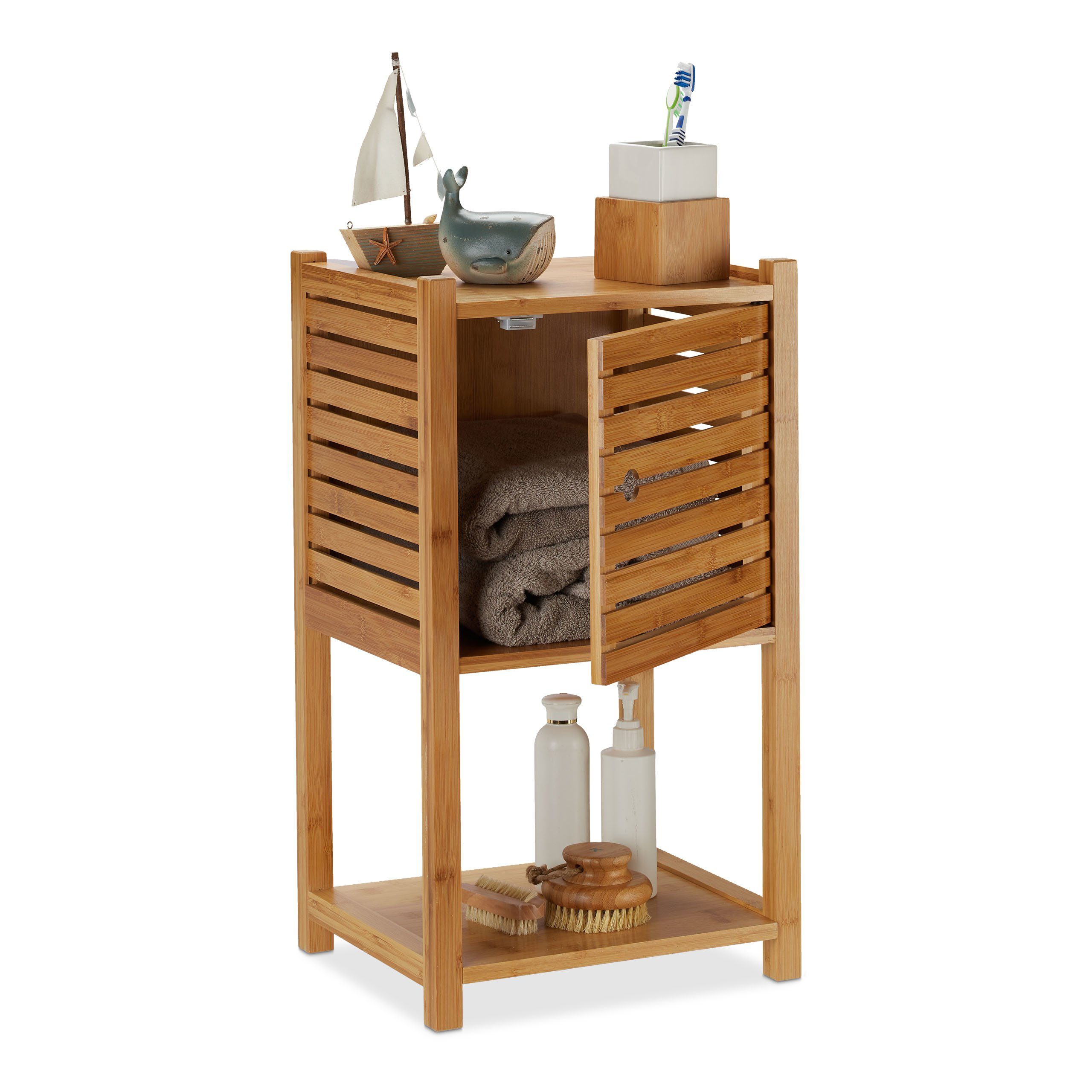 relaxdays Badregal Bambus mit 3 Ebene günstig online kaufen