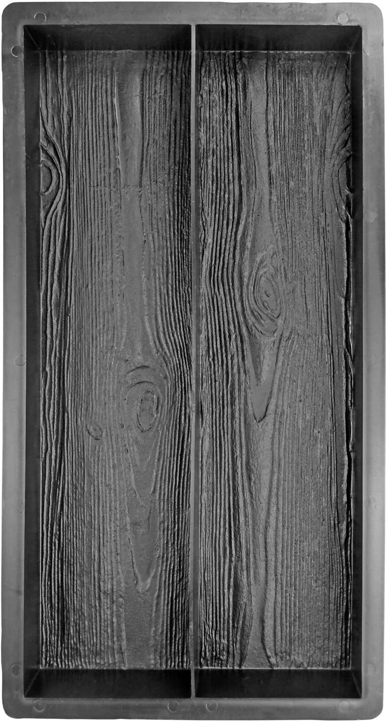 @tec Leichtbeton-Bauplatte Betonform Holzmuster, (2-St), Schalungsform Gießform Plastikformen für Beton, Palisade - Diele - Holzmuster - Terrassenplatte - Trittsteinplatte - Gehwegplatte - Betonplatte 60x30x5,5 cm (je Teil 60 * 15 * 5,5cm)