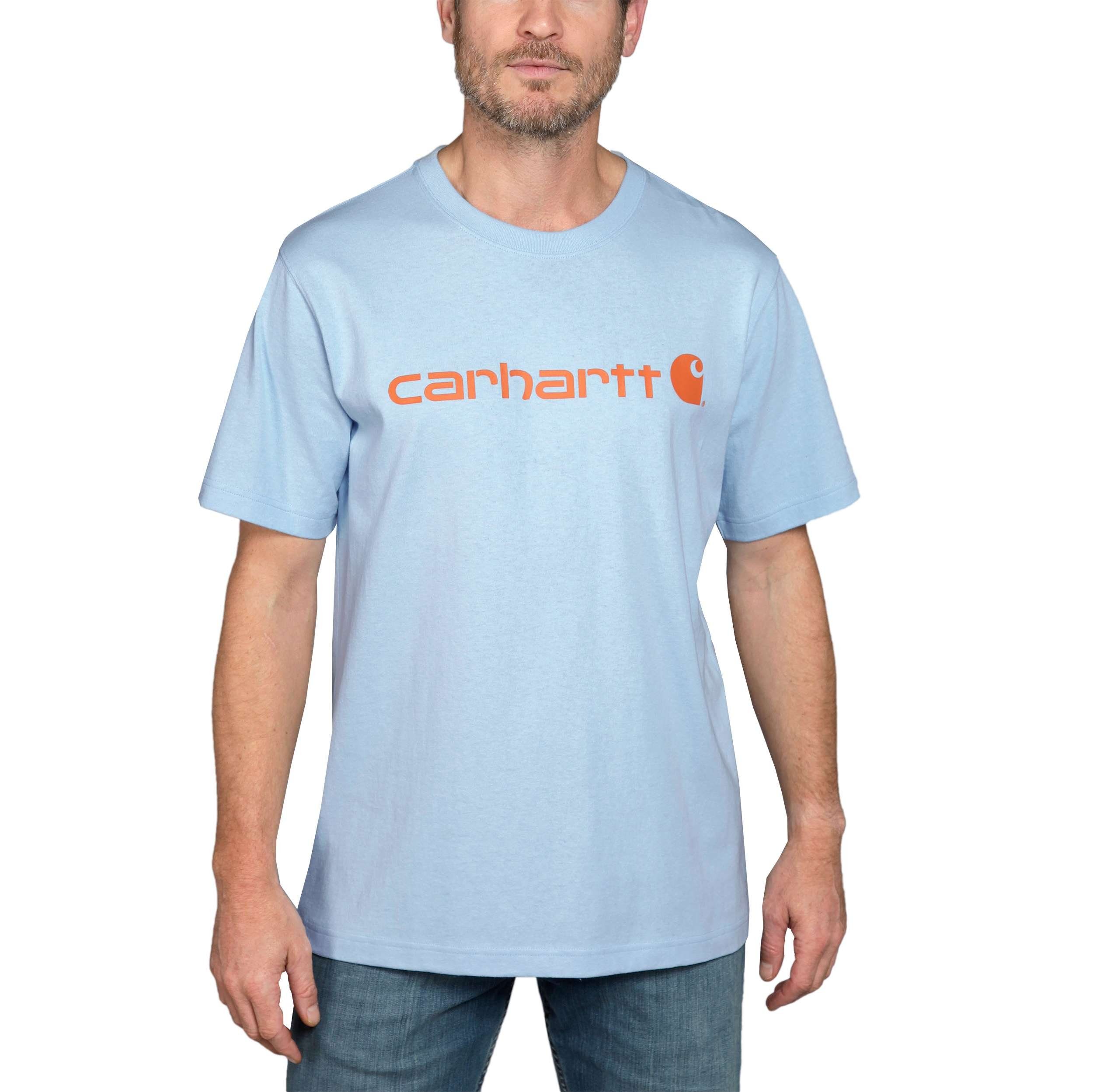 Carhartt S/S der auf CORE T-Shirt moonstone 103361 Brust T-SHIRT (1-tlg) Logo LOGO Carhartt
