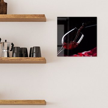 DEQORI Magnettafel 'Rotwein ins Glas gegossen', Whiteboard Pinnwand beschreibbar