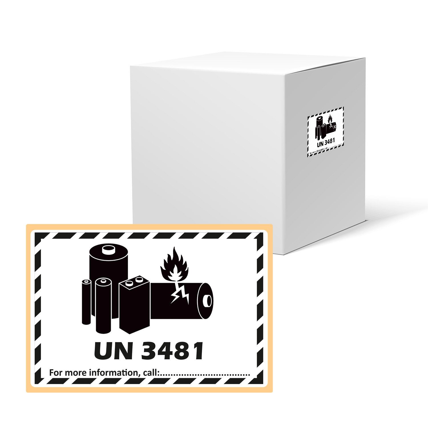 GoodMarkt Etikett Transportaufkleber UN 3481, 100x150mm, Gefahrgut - Akku Ярлики, Gefahrstoffetiketten UN 3481 150x100 mm, 50 Ярлики/Rolle