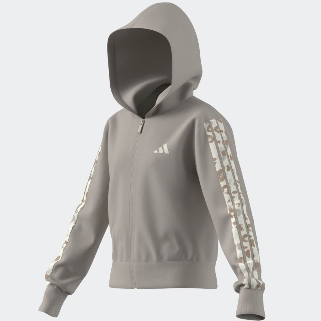 Kapuzensweatshirt ADIDAS GIRLS 3-STREIFEN MIT ANIMALPRINT AUS FRENCH TERRY FÜR KINDER U
